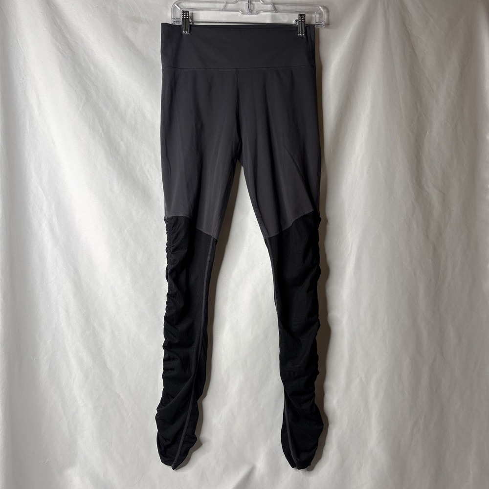 Fabletics Cashel Foldover PureLuxe Leggings Med Gray Black Athleisure Yoga